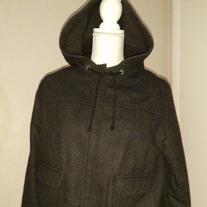 Warm Wool Blend Jacket with Hood